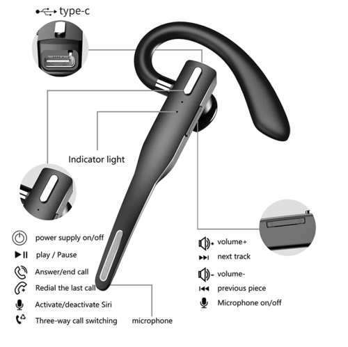 Bluetooth 5.1 Headset — Dual Mic Noise Cancelling