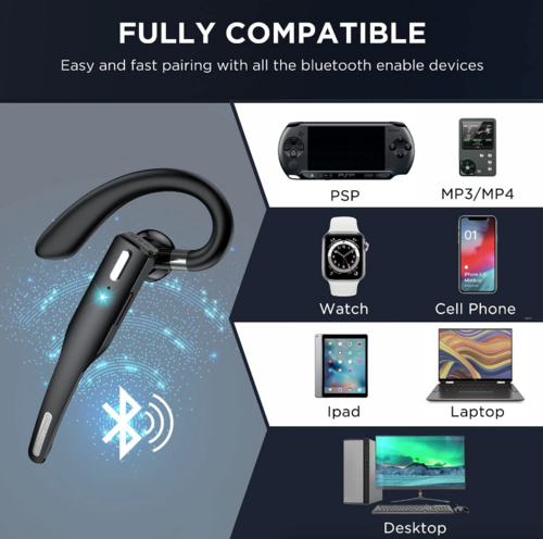 Bluetooth 5.1 Headset — Dual Mic Noise Cancelling