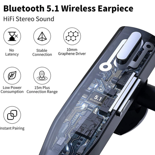 Bluetooth 5.1 Headset — Dual Mic Noise Cancelling