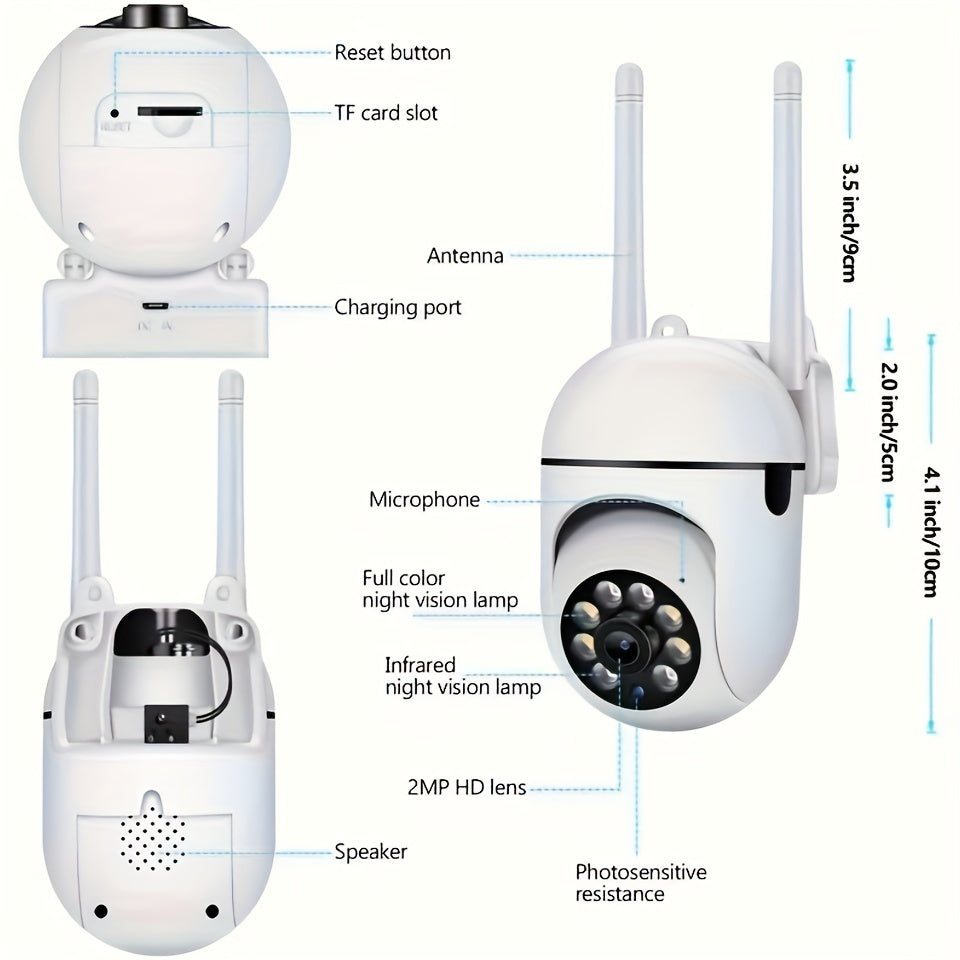 360° Outdoor Wi‑Fi Camera (1080p)