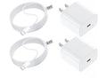 2‑Pack iPhone Fast Charger — USB‑C 20W PD Power Adapter + 6ft USB‑C
