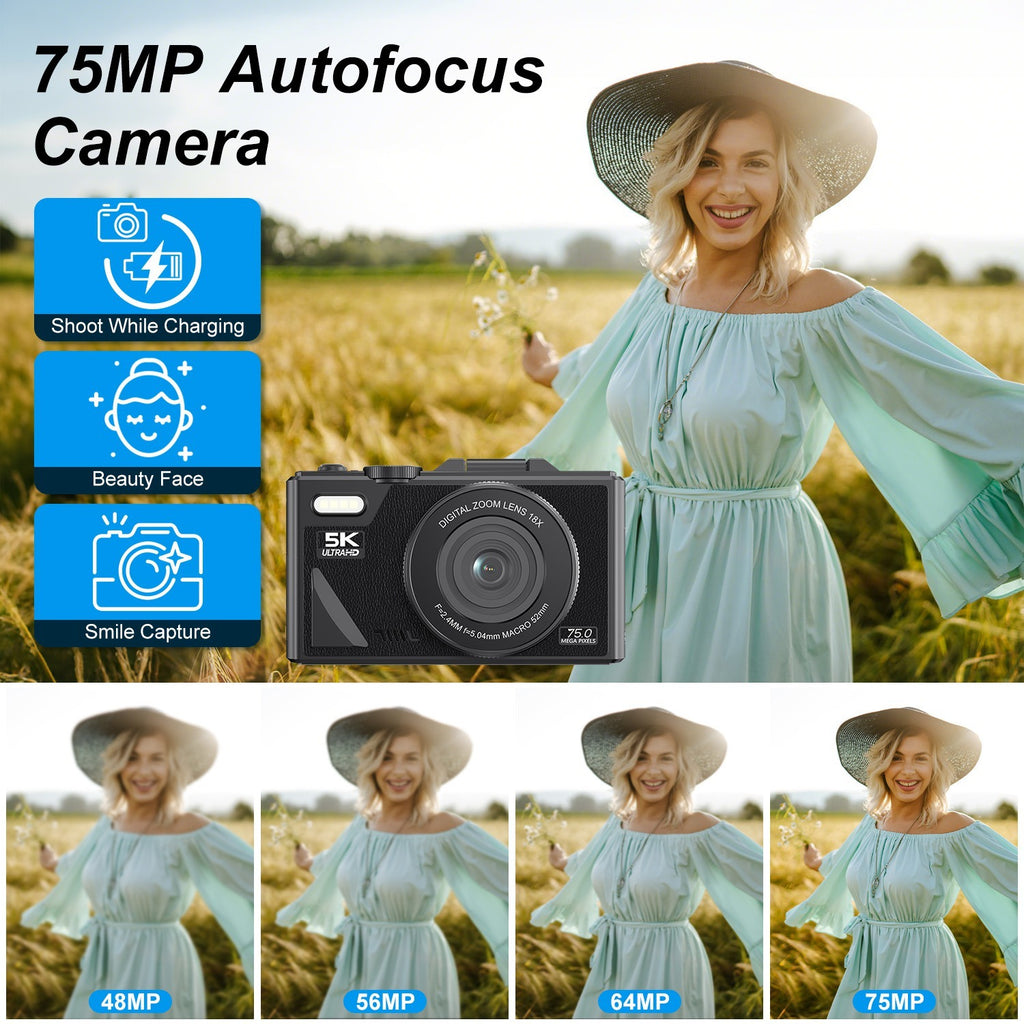 5K 75MP Vlogging Camera