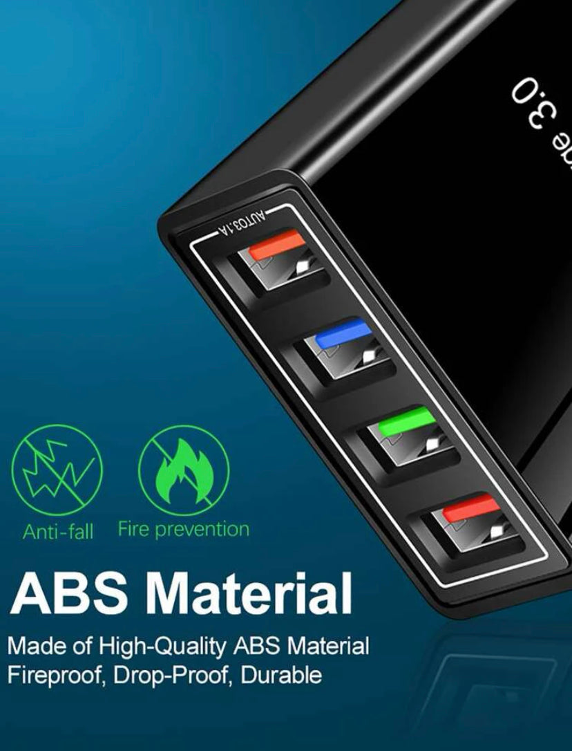 4‑Port USB Wall Charger Block