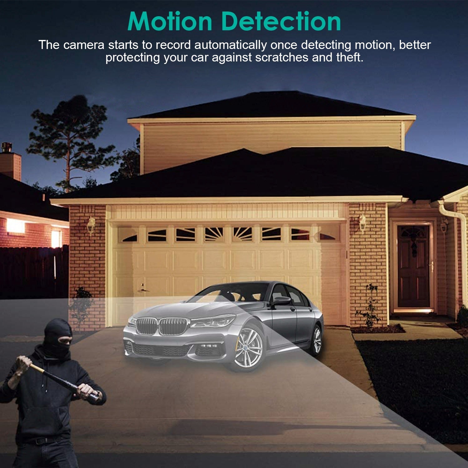 Triple‑camera dash cam with 1080p front cabin + rear