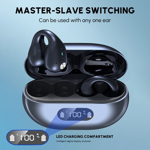 Ear-Clip Bluetooth 5.3 Stereo Earphones Waterproof