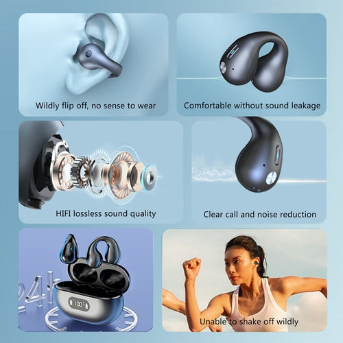 Ear-Clip Bluetooth 5.3 Stereo Earphones Waterproof