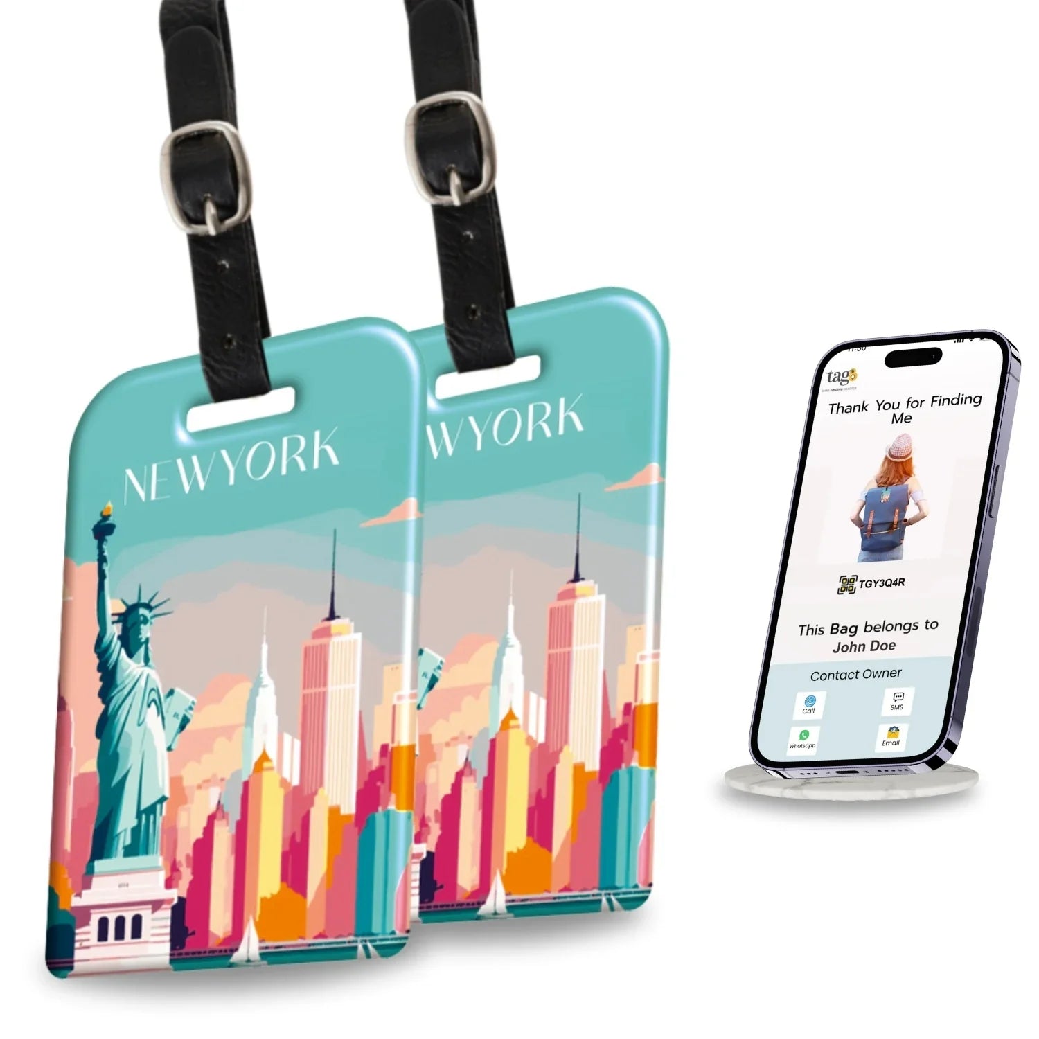 Smart QR Luggage Tag - Travel 2 Pieces