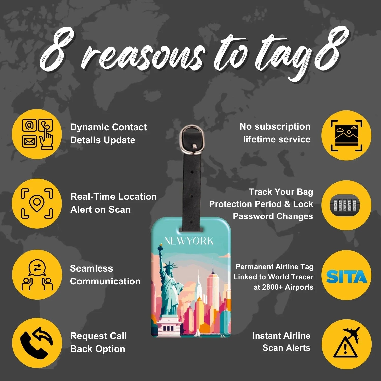 Smart QR Luggage Tag - Travel 2 Pieces