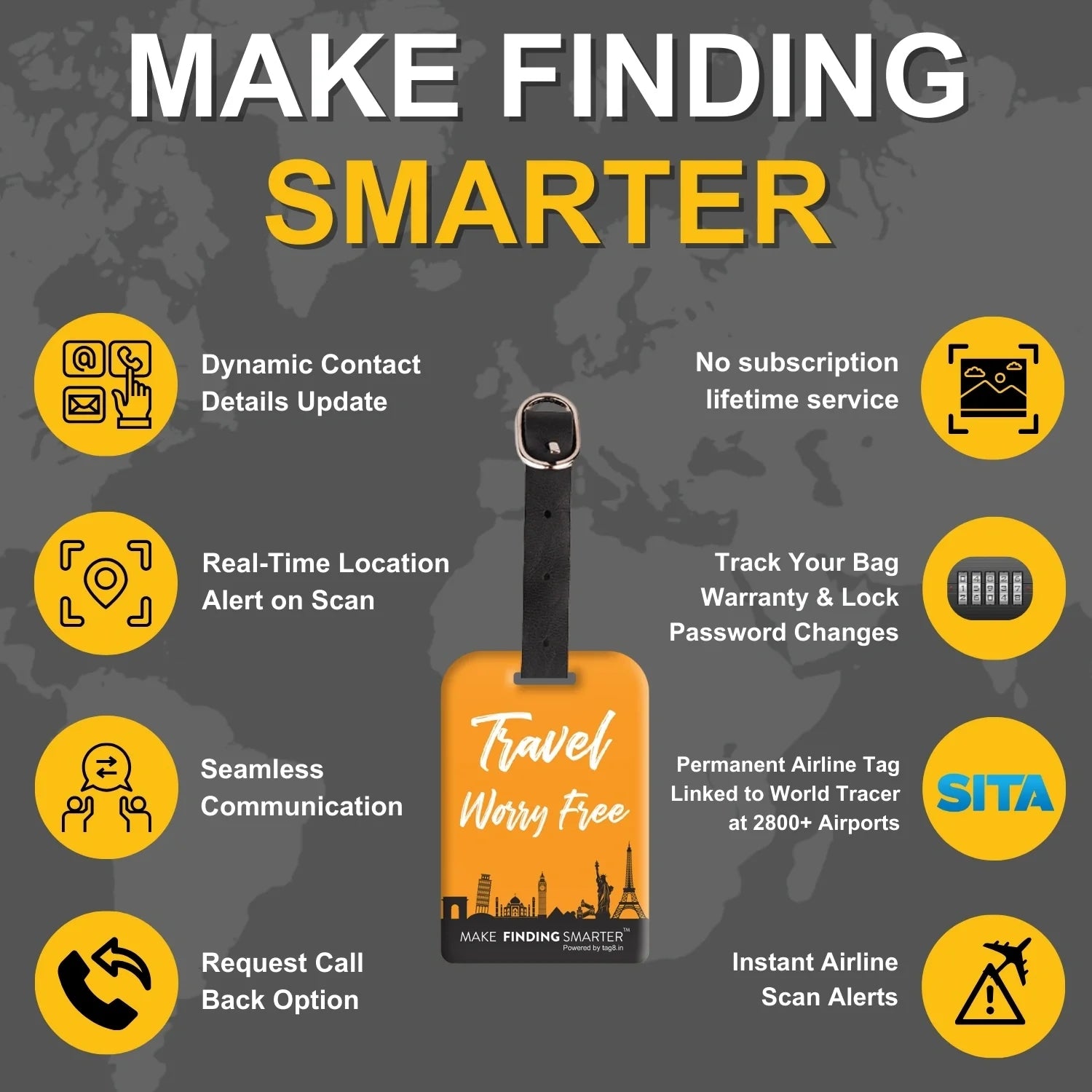 Smart QR Luggage Tag - Travel 2 Pieces